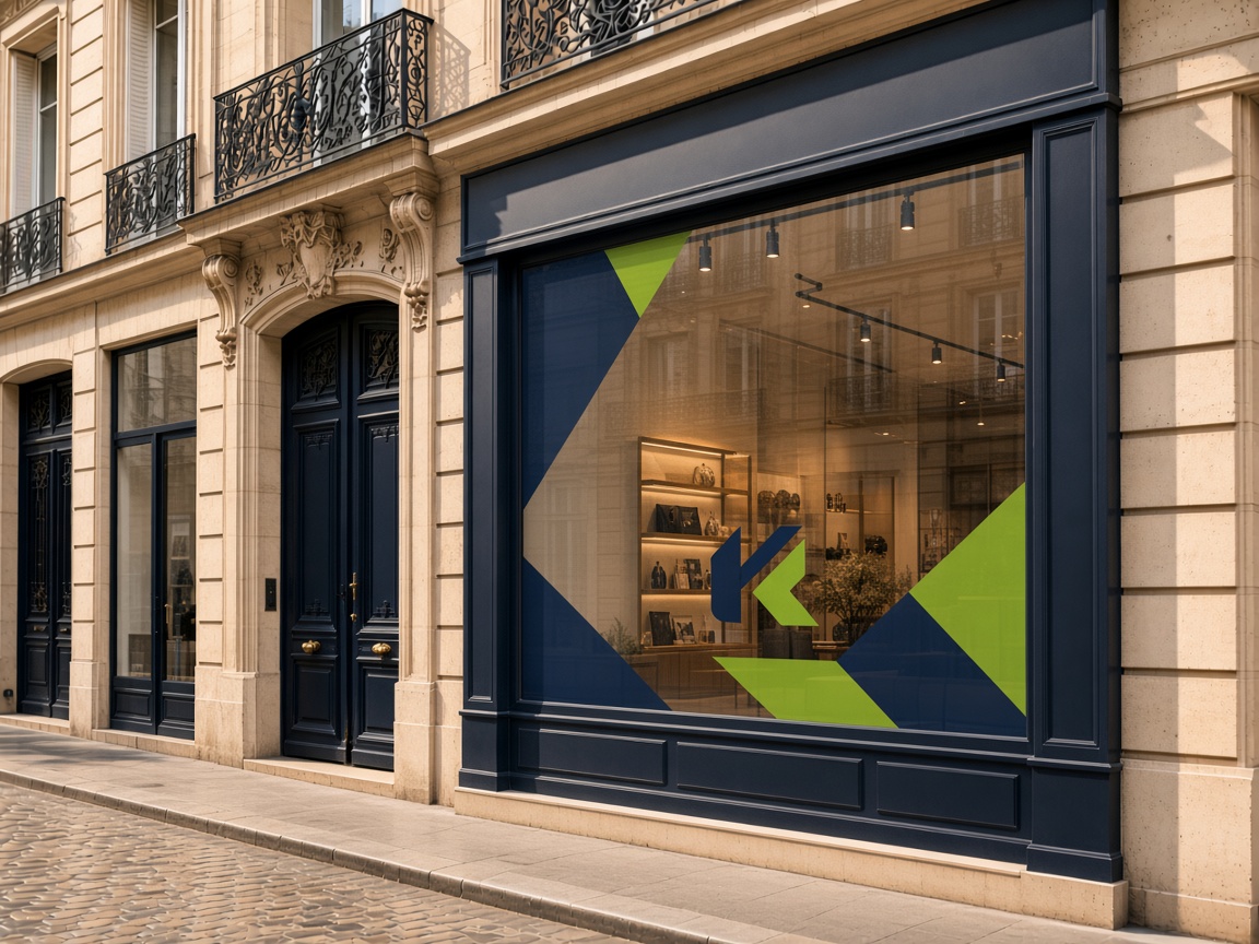 Vitrine de commerce parisien habillée d’un visuel aux couleurs Kynova