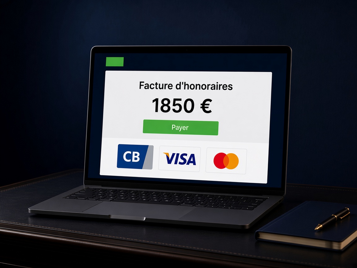 Paiement d’une facture d’honoraires sur un ordinateur